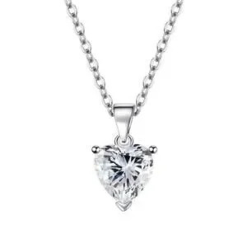 925 Sterling Silver CZ Diamond Heart Set Womans Fashion Birthday Anniversary NEW